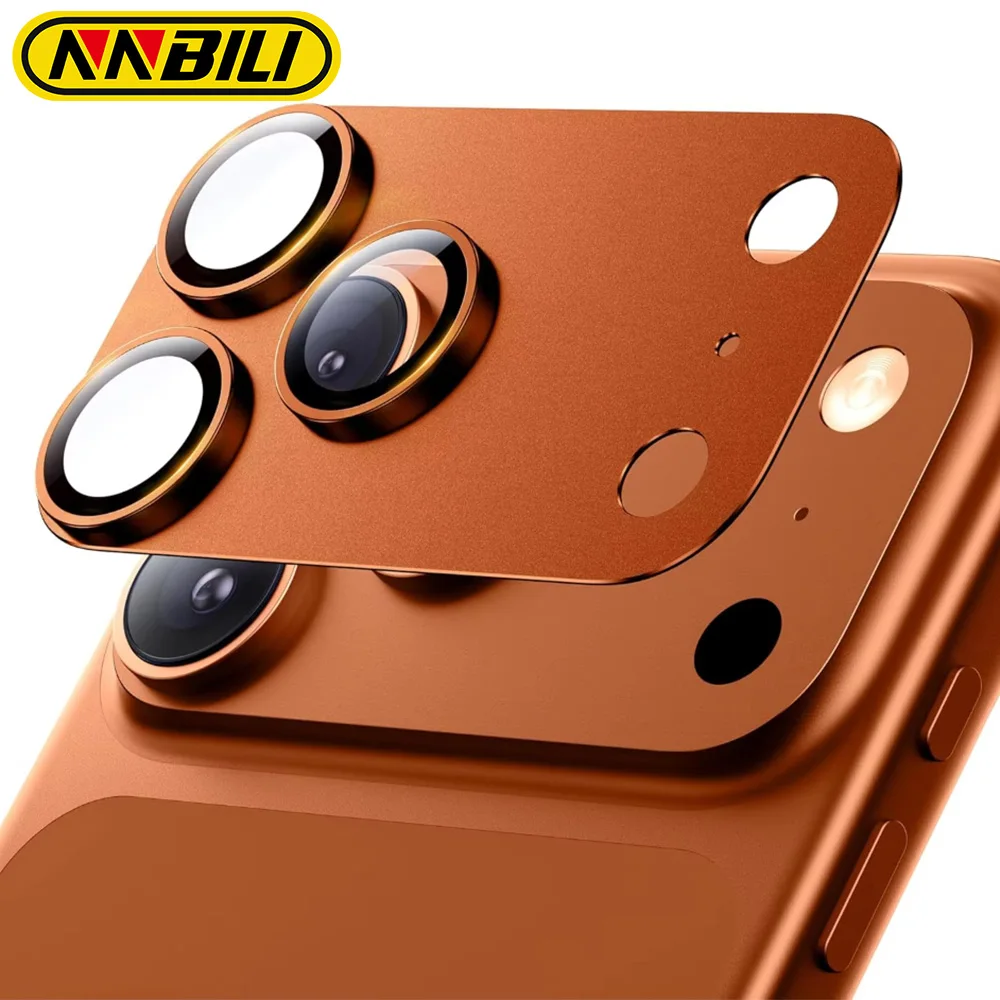 NNBILI Per Il Telefono 17 Pro Max Obiettivo Della Fotocamera Protezione Forte Adsorbimento In Metallo 9H + Vetro Temperato Schermo Della Fotocamera Copertura Protettiva Completa