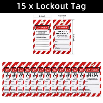 ZIZI Lockout Tagout Set -Lockout Tagout Tag, Nylon Tie, Nylon Storage Bag, Redsafety Padlock, Lockout Tagout Locks ( Red Set ) 1