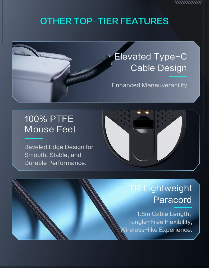 ThundeRobot-Mouse para jogos sem fio, ML901, Três