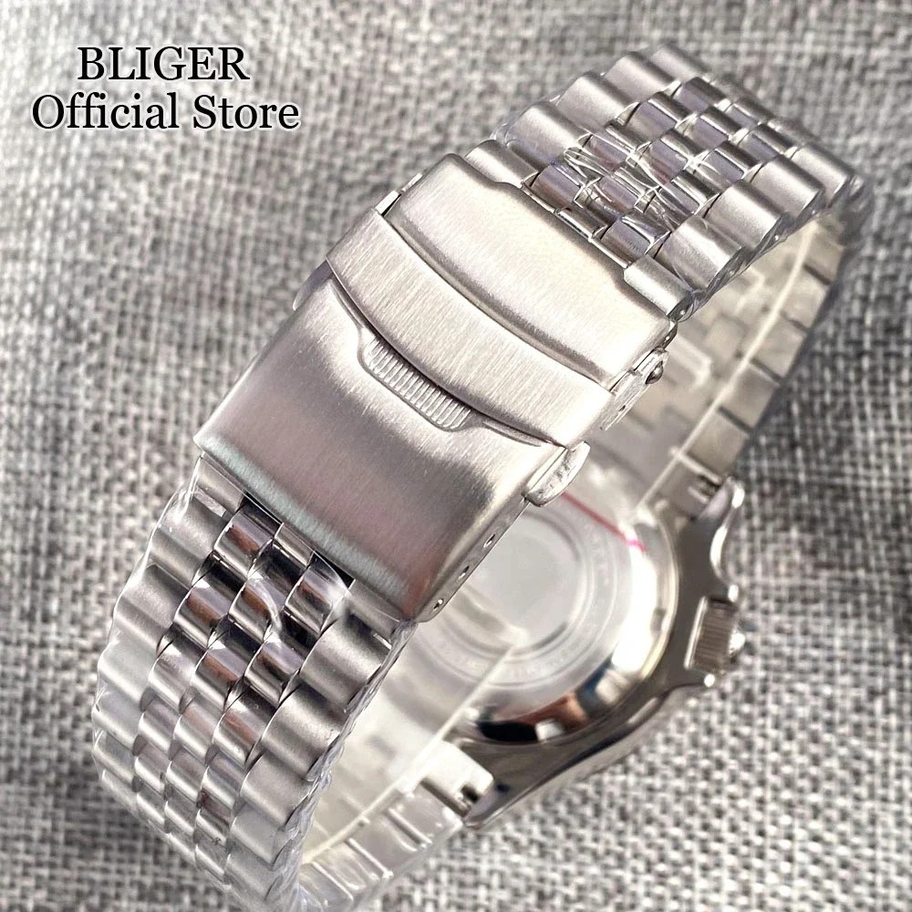 Relógio de Mergulho Automático Masculino Tandorio Mostrador Branco Moldura Rotativa Vidro Safira Data Semana Pulseira de Aço Nh36a 200m 41 mm 120 - Image 3