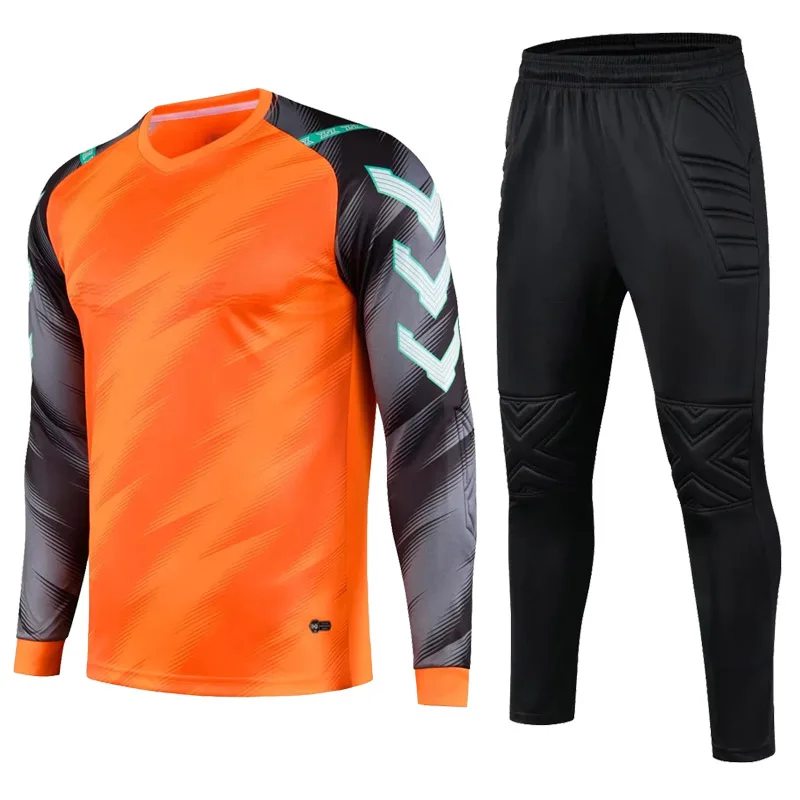 New Men Kid Soccer Goalkeeper Uniform Protective Sponge Long Sleeve Football Training Goalkeeper Top Soccer Jersey Pants football uniform sports uniform sets