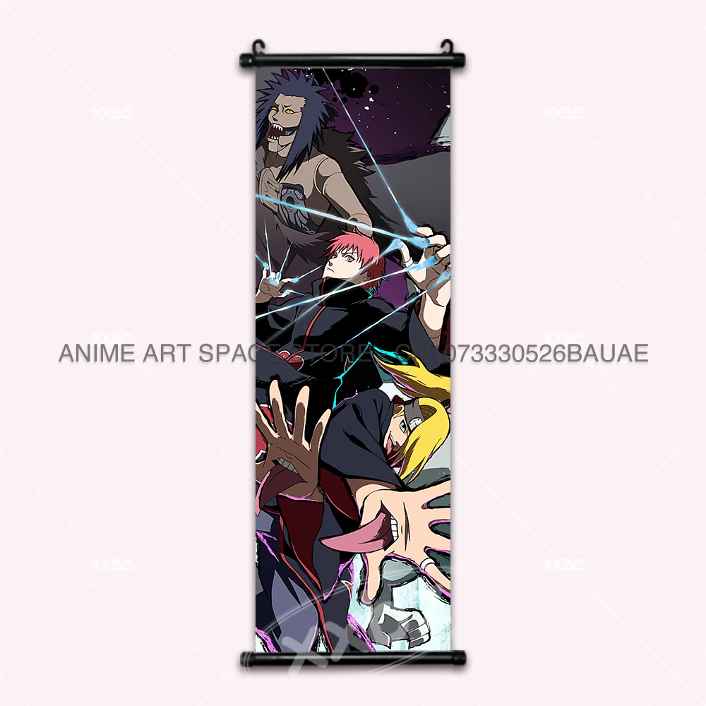 Naruto Anime Hanging Wall Art: Uchiha Sasuke & Jiraiya Scrolls Poster