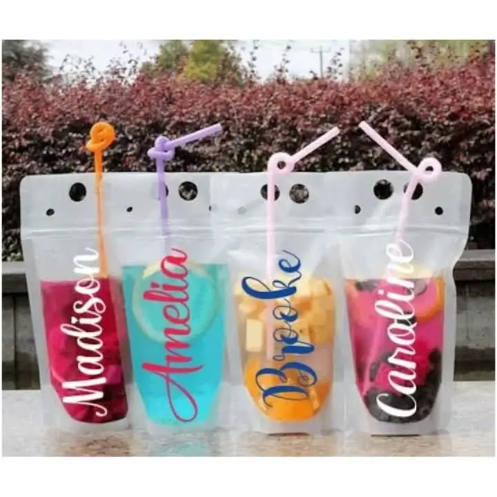 Многоразовая сумка для напитков и соломинки разноцветная Девичья розетка