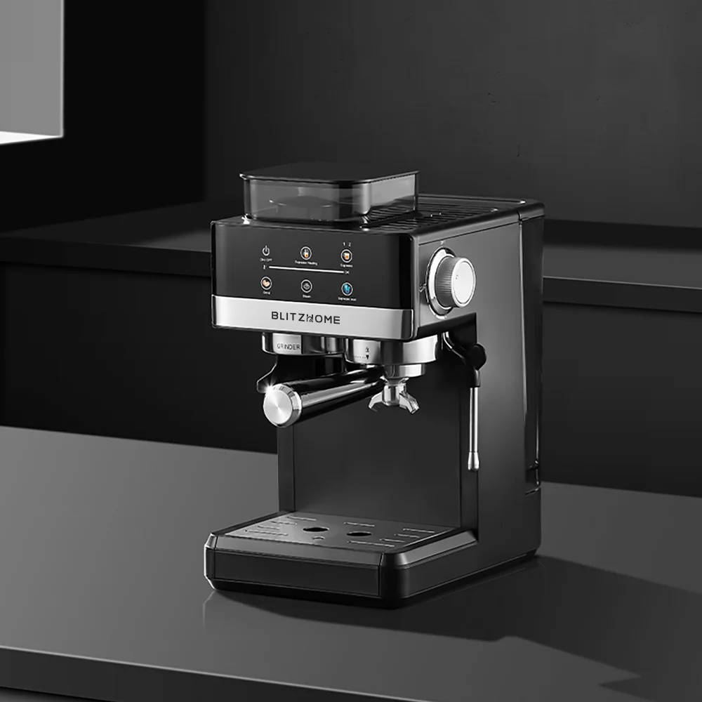 Machine à café expresso semi-automatique BlitzHome CM5520 1350W 20 bars avec moulin intégré, grand écran tactile et indicateur de préchauffage 1
