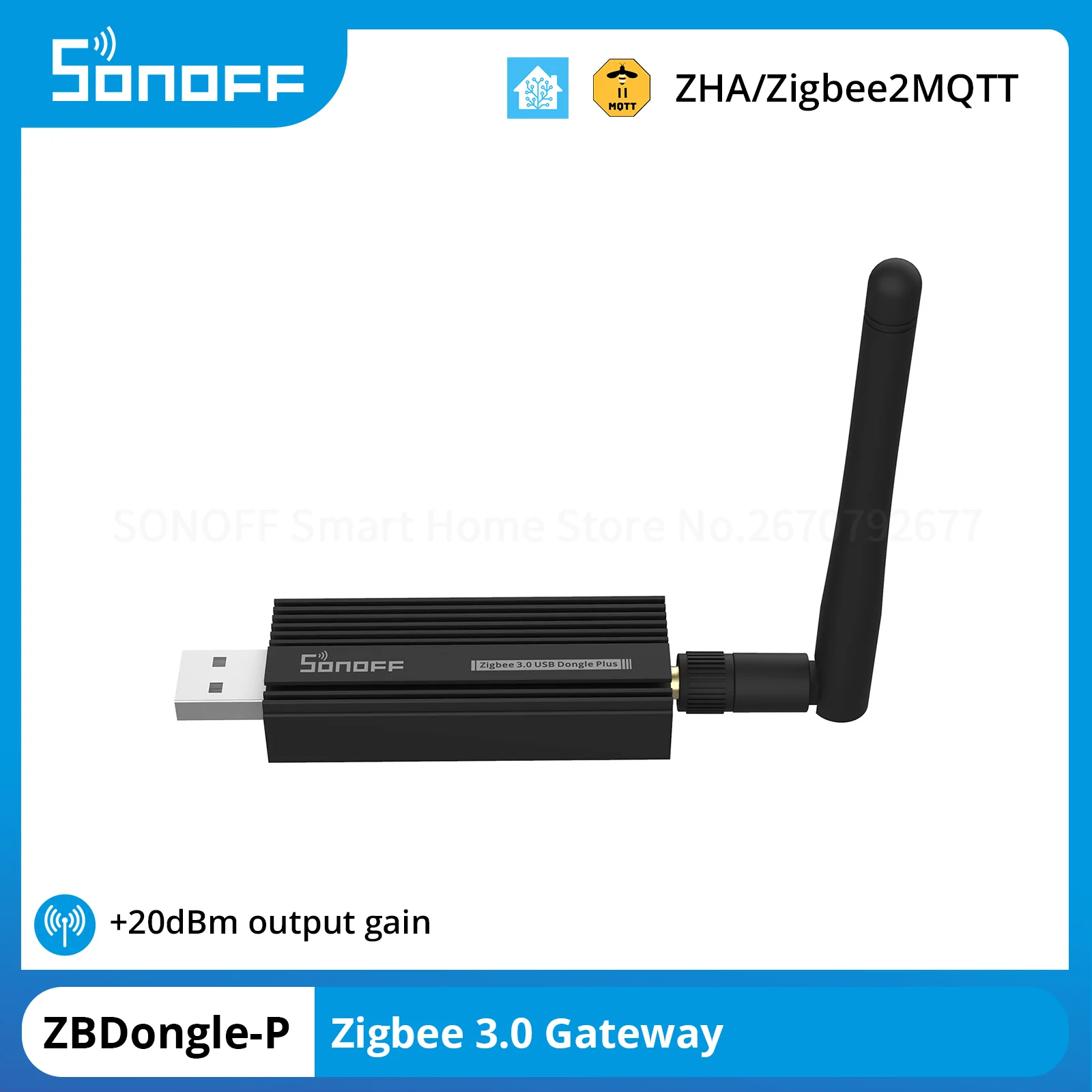 Sonoff-zbdongle-p Dongle Usb Zigbee 3.0 Plus Gateway Zigbee Assistente de Casa Zha Zigbee2mqtt Série Sonoff