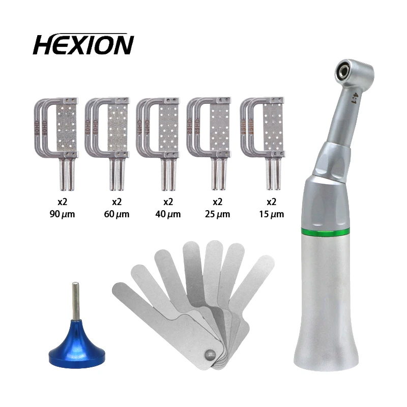 

Dental Dentistry 4:1 Reduction IPR Handpiece Against Angle Orthodontics Tools Instruments 10 Interproximal Strips Kit HEXION