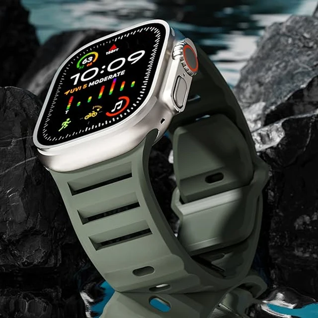 Silicone Strap for Apple watch ultra 2 band 49mm 45mm 44 mm 42mm 46mm accessories Sport correa bracelet iwatch 10 9 8 7 6 SE 5 4 1