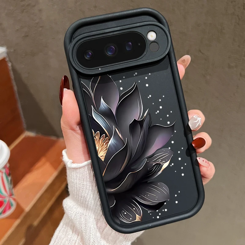 Floral Rose Pattern Shockproof TPU Phone Case - Solid Color, Soft Cover
