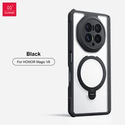 Enhanced Shockproof Phone Case with 360° Rotating Stand and Camera Protection - TPU+PC Airbag Design - Honor Magic V6 (Magnetic Stand Case)