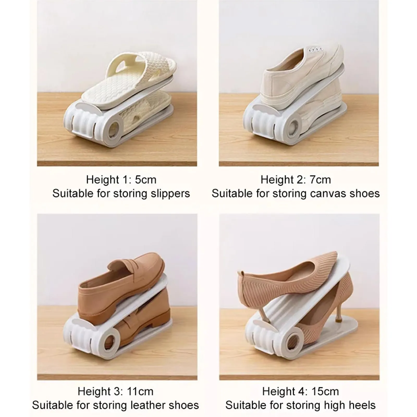 Shoe Rack Adjustable Folding Dustproof Plastic Bracket for Different Type Shoes for shoe rack