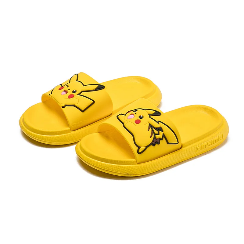 2024 New Children's Yellow Slippers Summer Cute Cartoon Indoor and Outdoor Wear Anti Slip Feet Feeling Thick Sole Beach Shoes