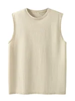 2025 été nouveau coton hommes lavé coton débardeurs Muscle Gym sans manches entraînement t-shirts course plage lâche t-shirts 4