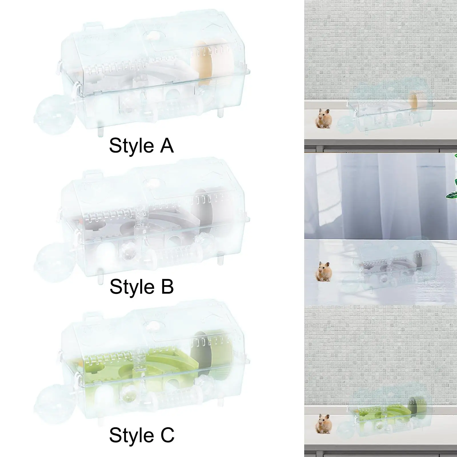 Hamster Cage Hamster Habitat,Transparent,Ventilation,Creative Hamster House Villa for Gerbils Hamster Guinea Pigs Mice Rats