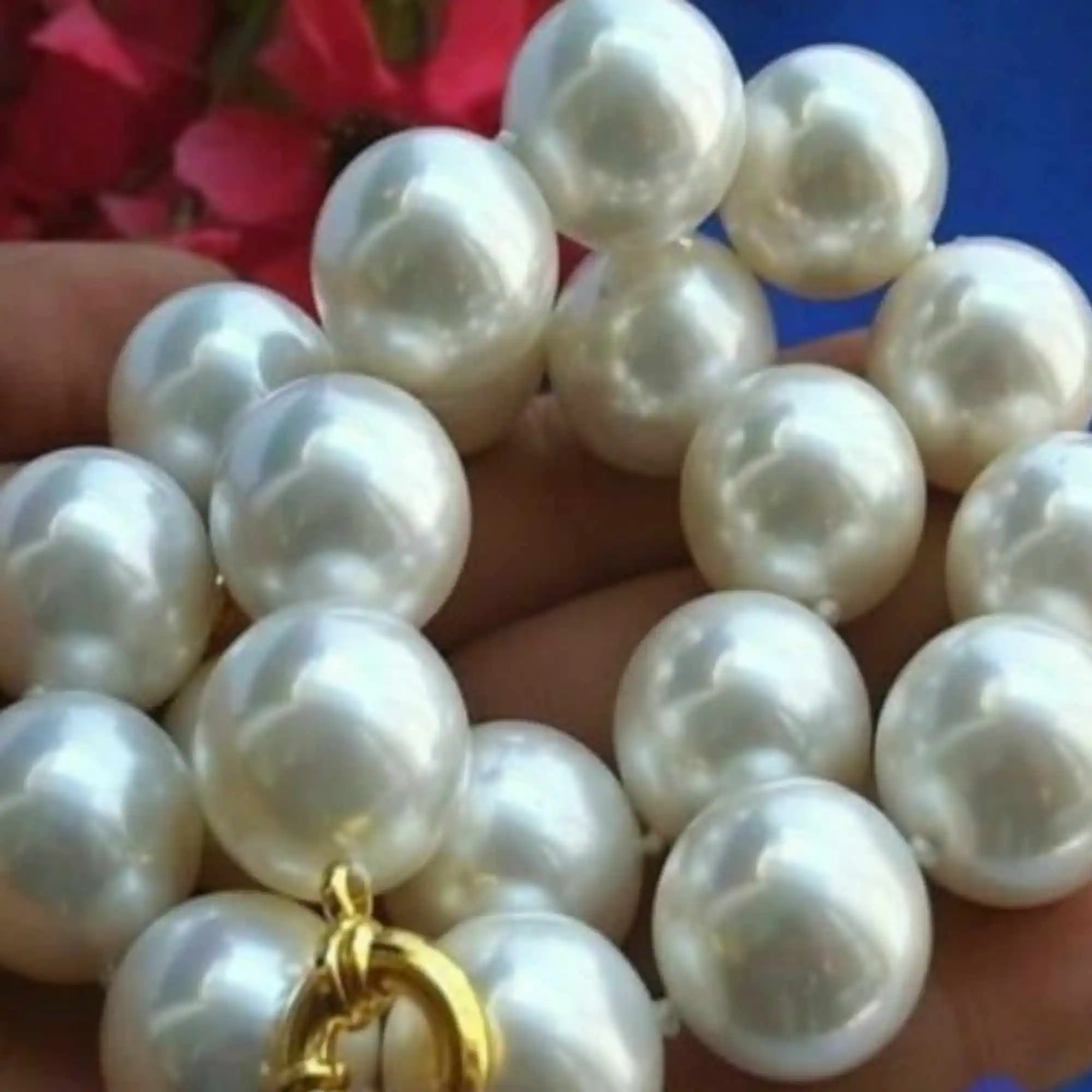 Rara Enorme Collana Di Perle Di Conchiglia Bianca Del Mare Del Sud Da 16Mm 22 Pollici Collana Di Perle Di Spirito Energia Collana Di Donne Gemma Spiri