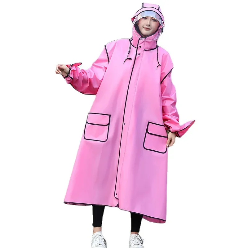 Adult Unisex Raincoat Electric Bike Cycling Fashion Gloves Style Hiking Raincoat Four-in-One Motorcycle Rider Rainwear