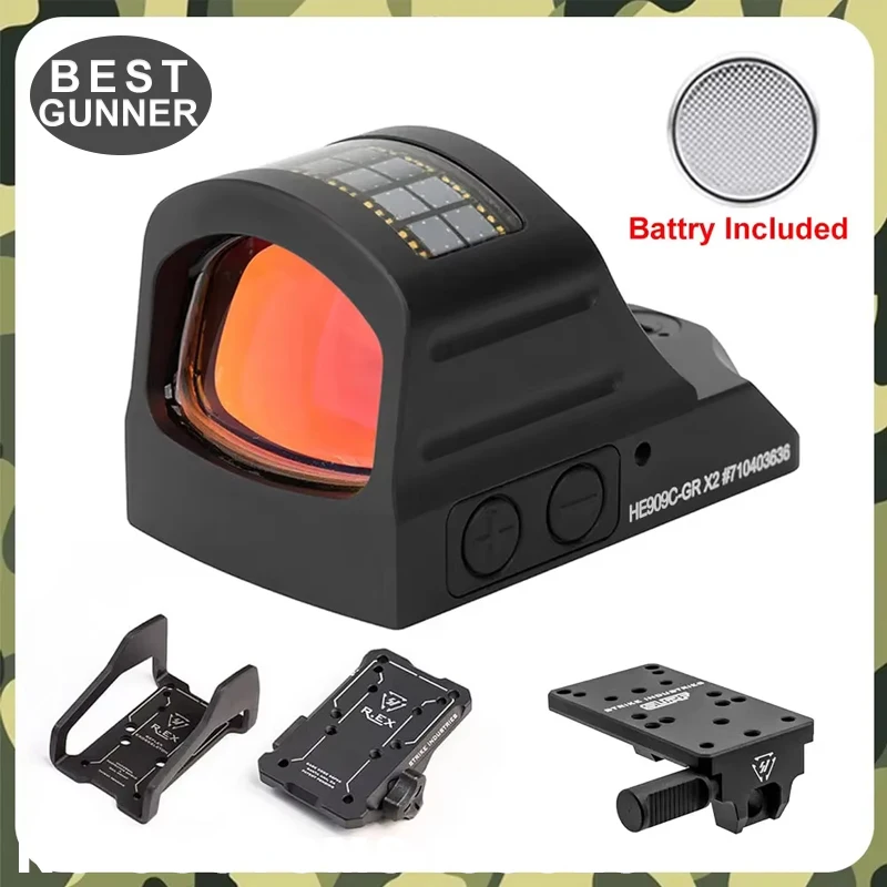 Solar Red Dot Sight For Pistol Airsoft Rifle Mini Scope Tactical Hunting/Exoskeleton Bracket For Glock & 20mm Rail