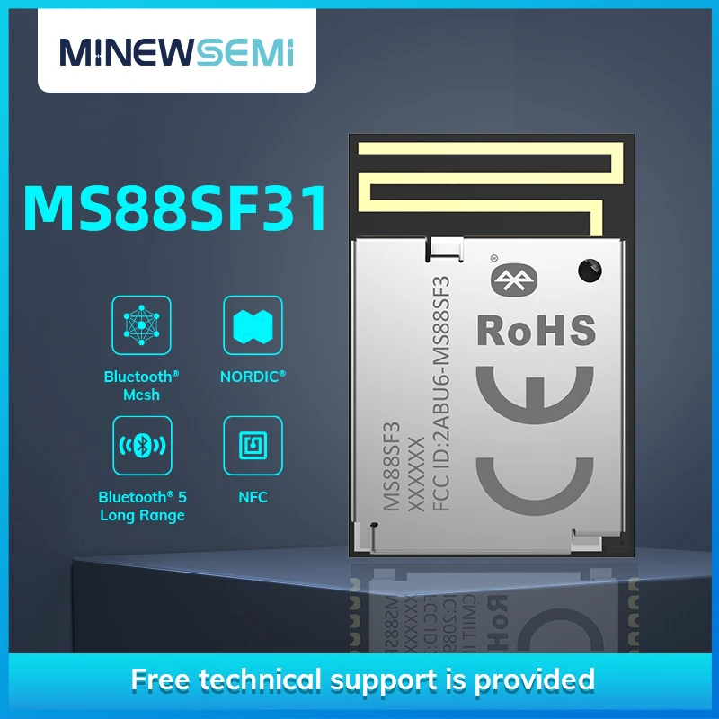 FCC CE RoHs 인증 장거리 모듈, 북유럽 nRF52840 BLE 5.2, 48 ..