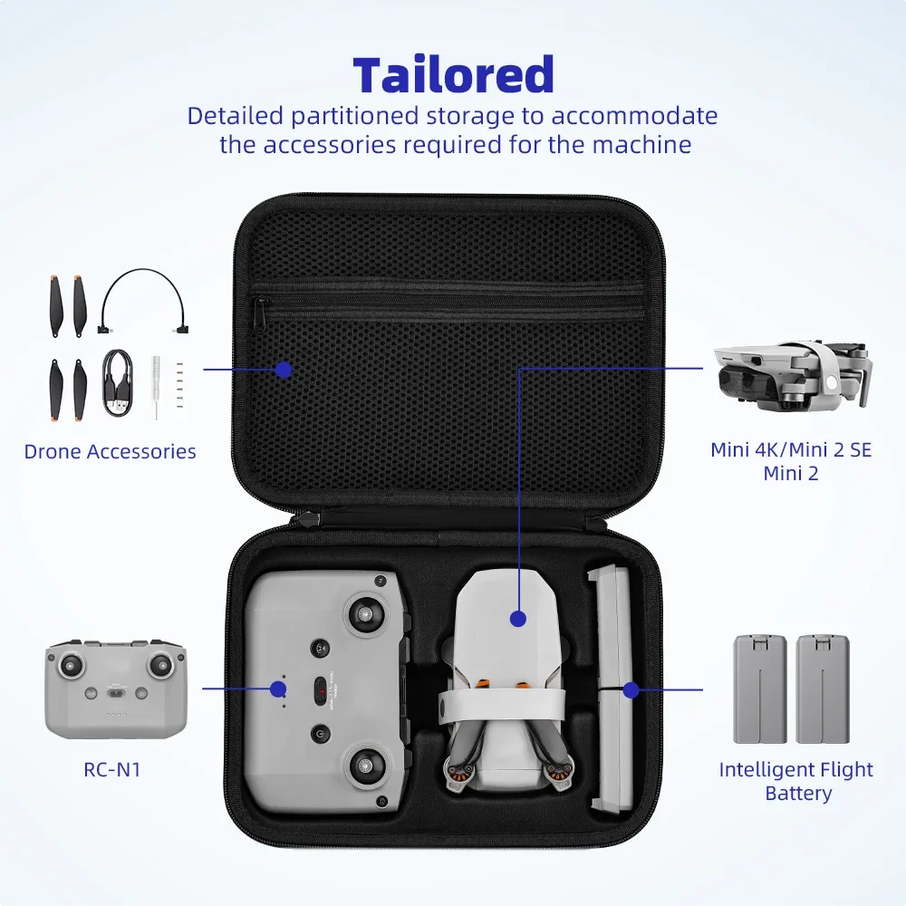 Storage Bag for DJI Mini 4K/Mini 2 SE Drone Protective Shell Carrying Case RC N3 Controller Handbag Travel Accessories BRDRC
