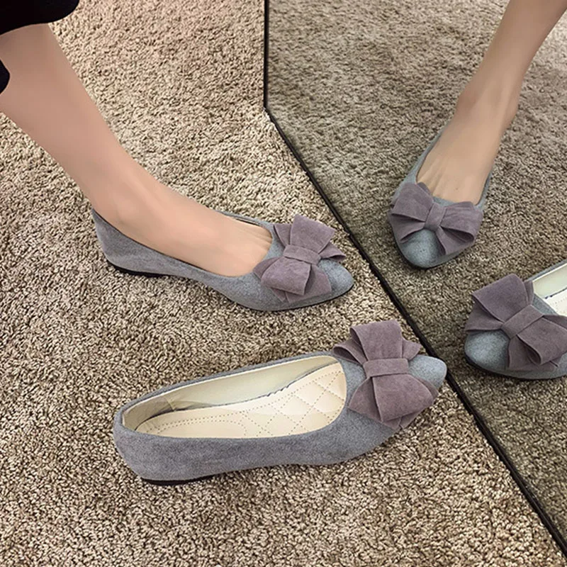 Women Loafers Bow Flats Contracted shallow mouth Pointed flat shoes Spring summer Korean style
