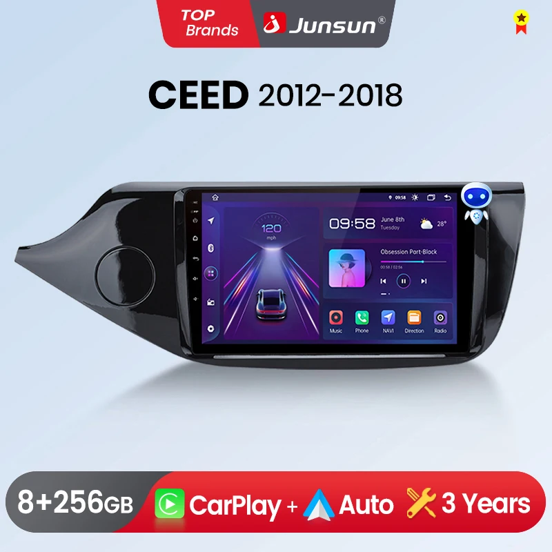 Junsun CarPlay Android Auto Car Radio for KIA CEED JD Cee'd 2012-2018 Intelligent Systems Stereo Multimedia Autoradio