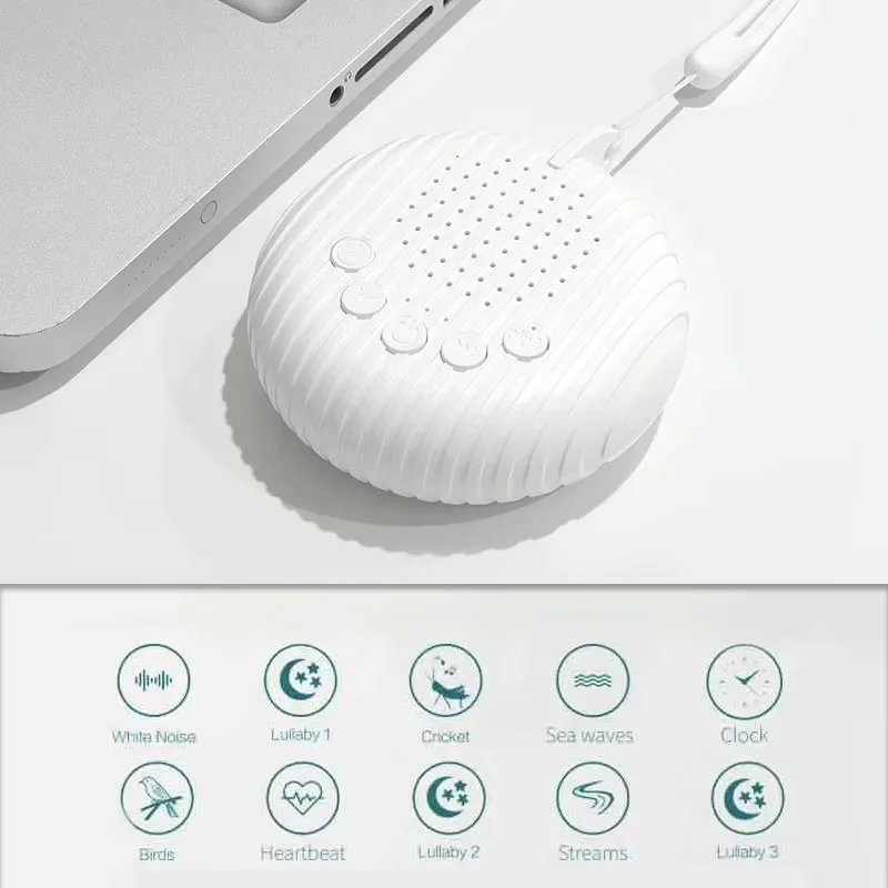 Baby White Noise Machine white noise machine 10 Soothing Sounds Volume Adjustable Portable Baby Sleep Machine Built-in Rechargeable Battery USB