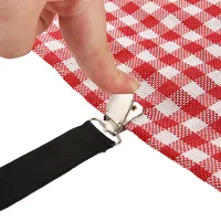 Attaches de drap de lit, Gadgets pour organisateur de draps de lit, Clip de couverture de matelas pour la maison, sangles élastiques réglables, 4 pièces/ensemble 3