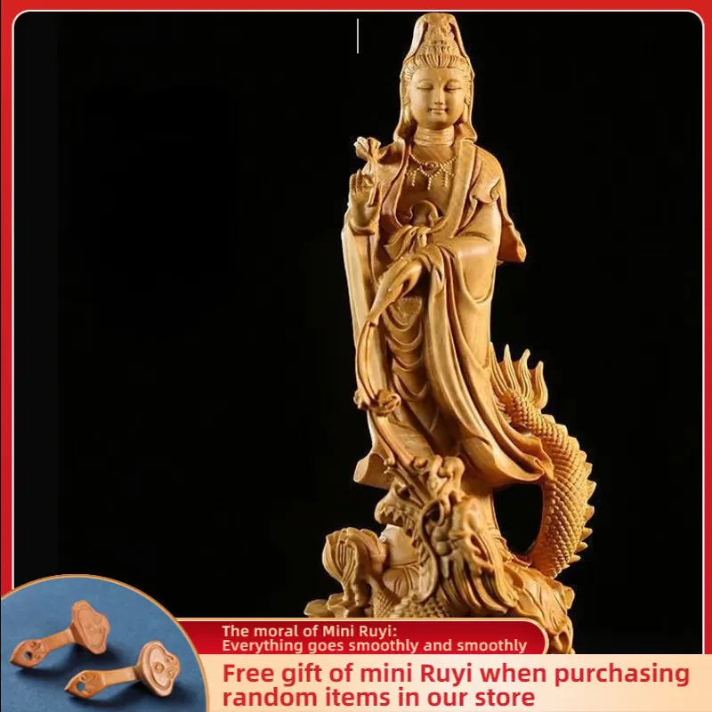 

Taihang Cliff Cypress Wood Royal Dragon Guanyin Bodhisattva Root Carving Wood Carving Aging Material Home Decoration Artifact
