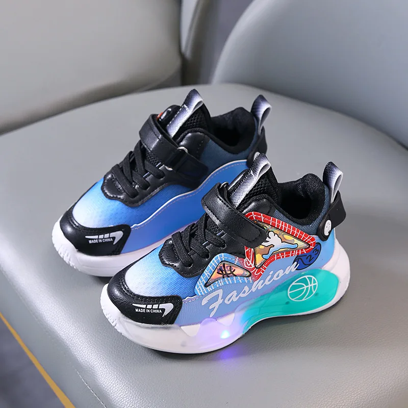 XUANMU Children Sport Shoes Boys Girls Autumn Winter Middle Children Shoes Primary School Basketball Shoes XA100_voghion.com