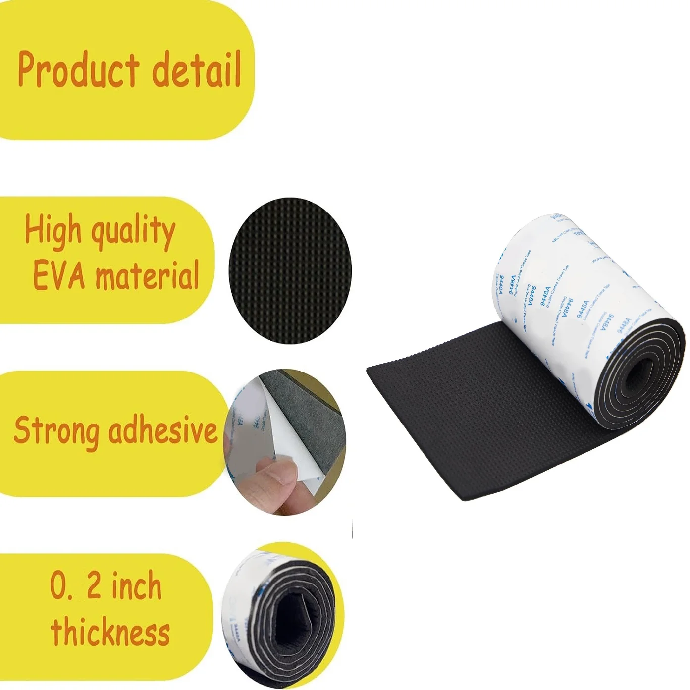 4x40 inch Non Slip pad Sticky Backing Self Adhesive EVA Foam Cuttable Furniture Pads Anti-Scratch