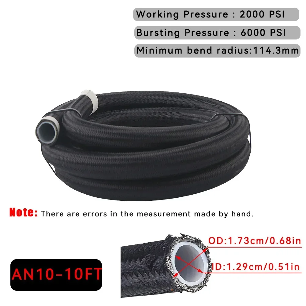 High-Performance PTFE Fuel Line - 10FT Oil & Gas Cooler Hose