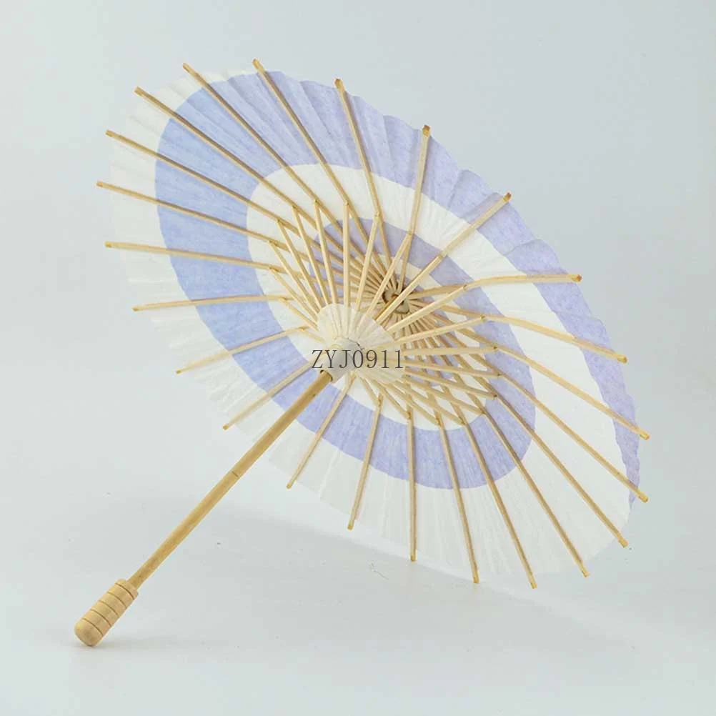 *Japanese Style Paper Umbrella Mini Decorative Umbrella Dancing Prop Wedding Party Decor (Random Color)