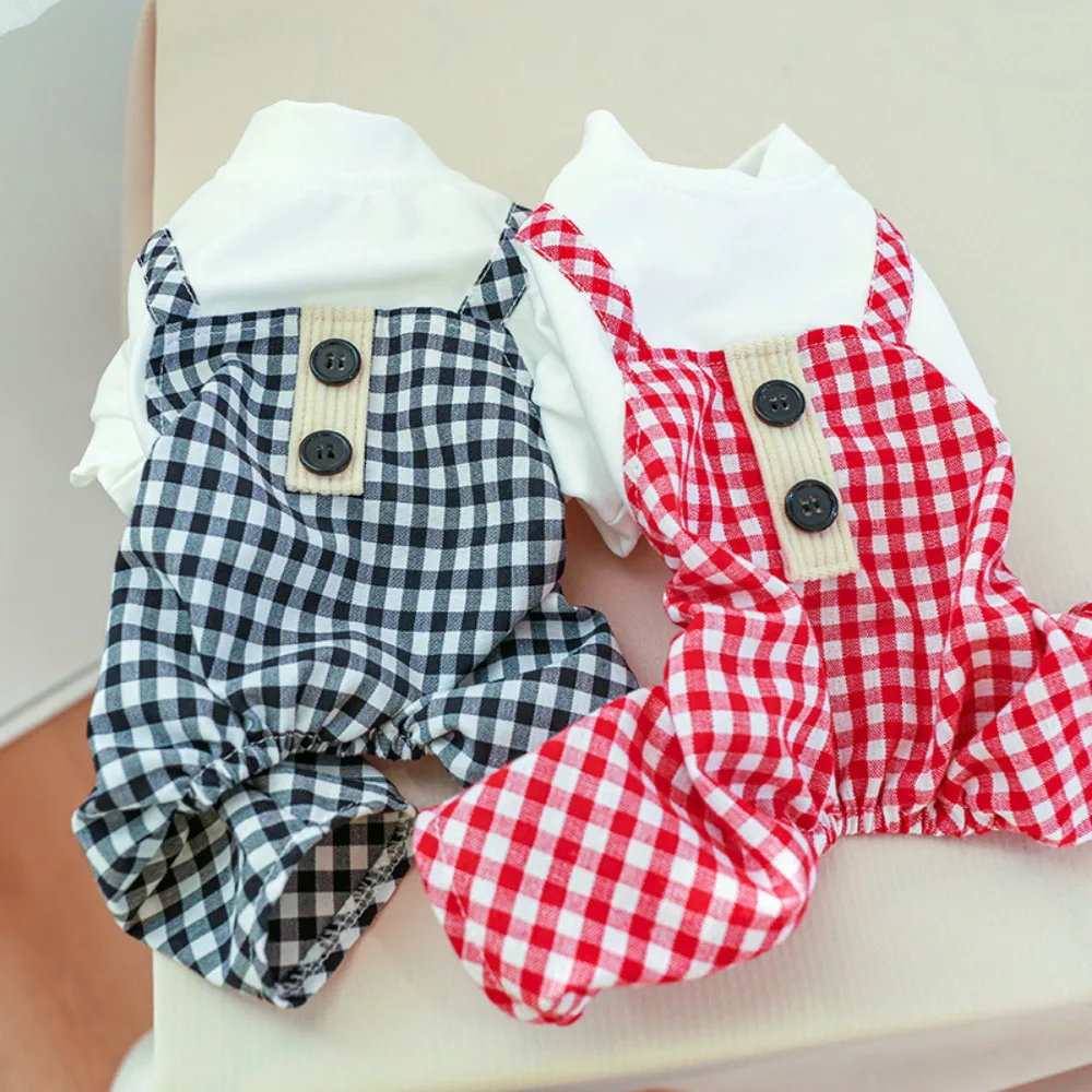 

Puppy Jumpsuit Winter Autumn Fashioni Plaid Sweater Cat Cute Desinger Clothes Small Dog Soft Pajamas Poodle Maltese Yorkshire