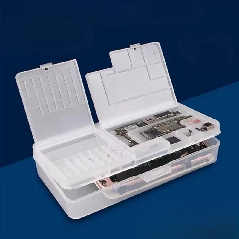 Multifunction Plastic Double-layer iPhone Repair Storage Box Motherboard IC Small Parts Collector Tools