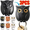 1/3PCS Magnetic Owl Key Holders Self Adhesive Magnets Hold Keychain Key Hanger Hooks Will Open Eyes Home Wall Decorative Hooks 1