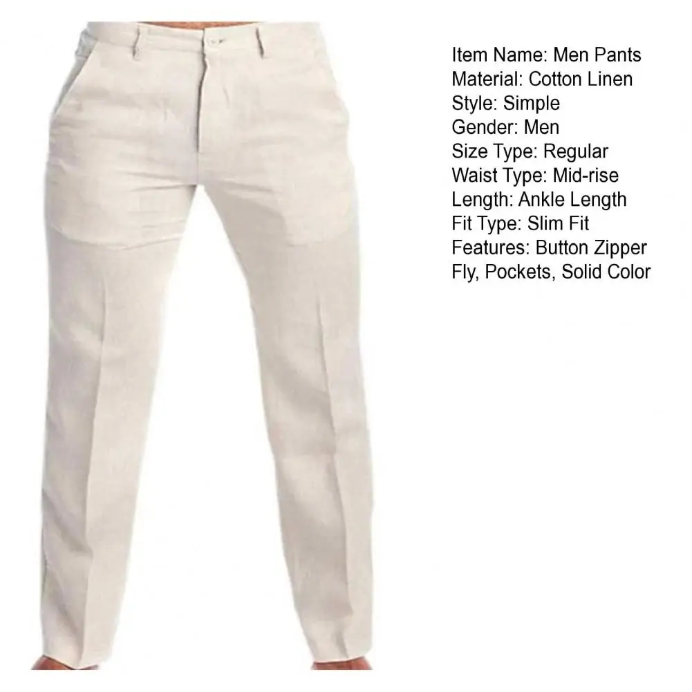 2023 Men's Stand Pocket Casual Linen Pants Solid White Gray Trouser Plus Size 3xl Mens Elegant Fashion Sweatpants Men Streetwear 2