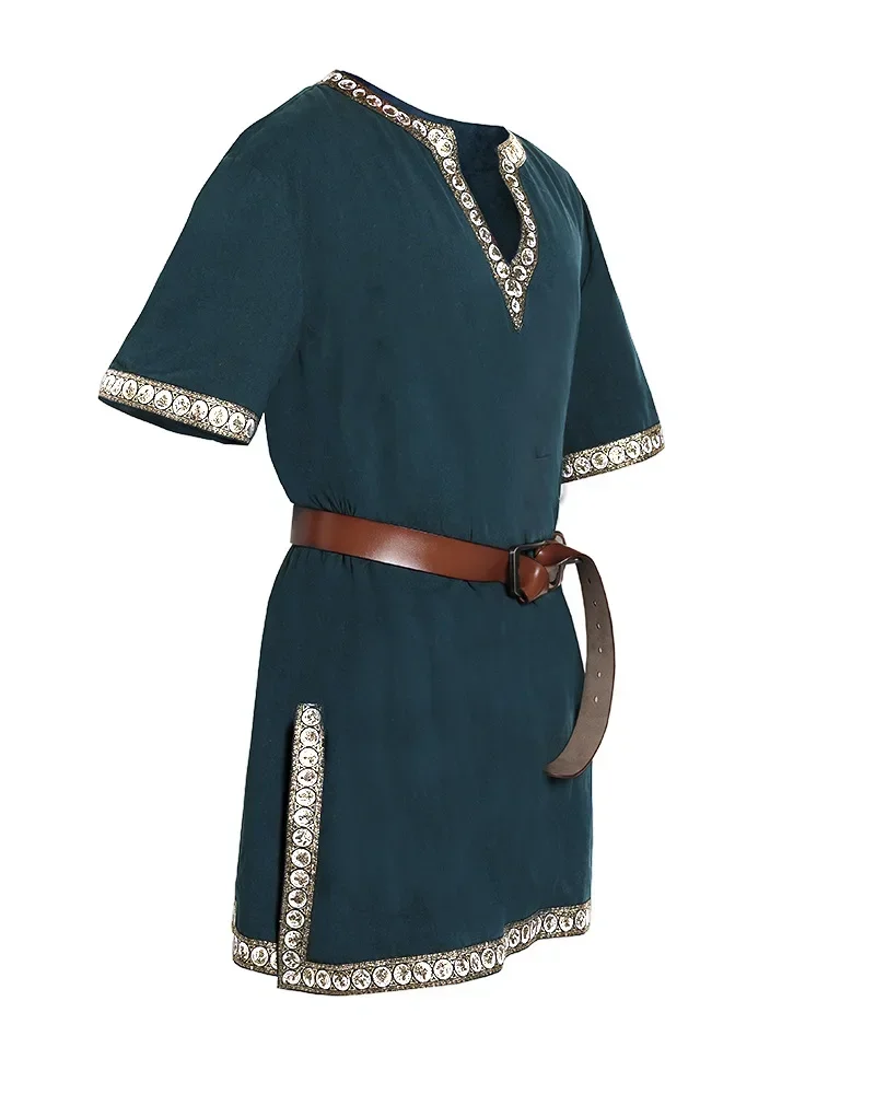 Child Boys Medieval Costume Viking Pirate Shirt Knight Cotton Linen Vintage Tunic Tops Renaissance V Neck Halloween Kids kids cosplay costume,medieval prince costume