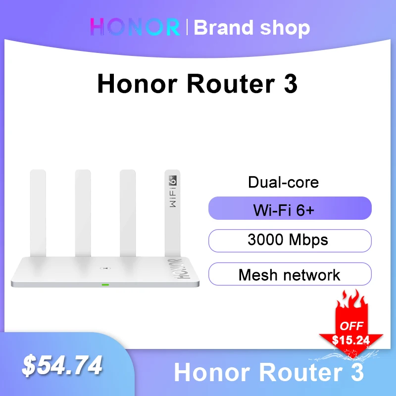오리지널 Honor 라우터 3 와이파이 6 + 3000Mbps 신호 리피터, 2.4 GHz 및 5 GHz 듀얼 코어 무선 익스텐더, 스마트 홈 라우터, 간편한 설정