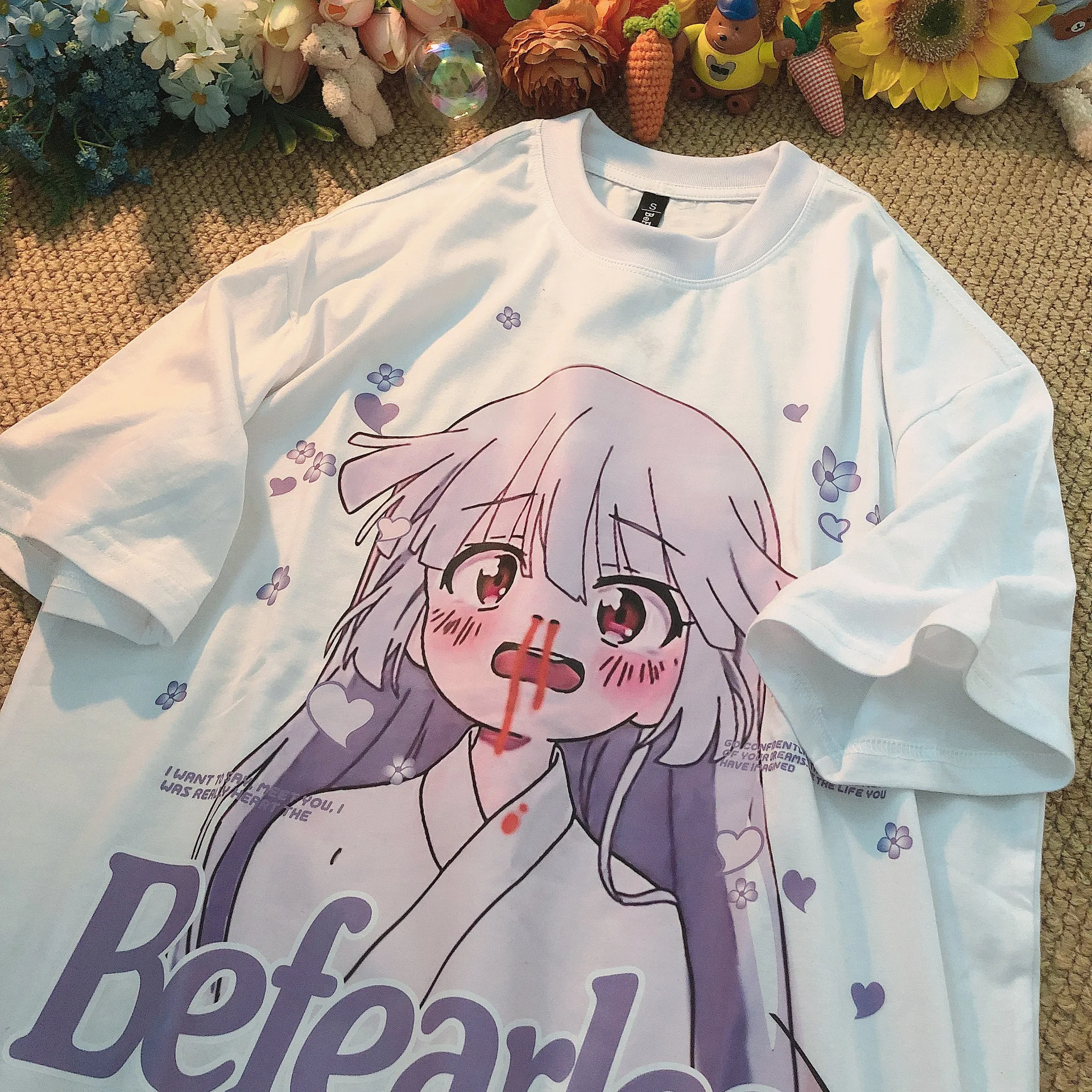 

Harajuku Style Women T shirt Japan Style Short Sleeve Round Collar Women T-shirt Casual Loose Women Top