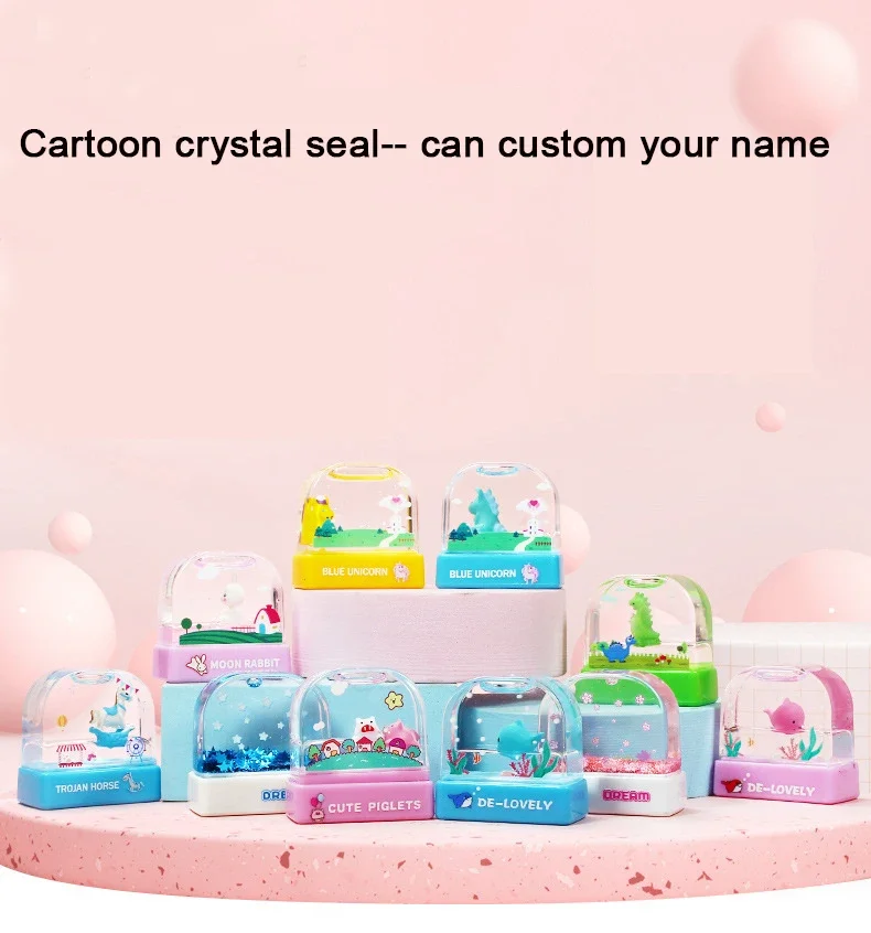 Children's Name Seal Free 5ml Ink Custom Students Name Stamp Kindergarten Clothes Waterproof Sticker Will Not be Washed Off