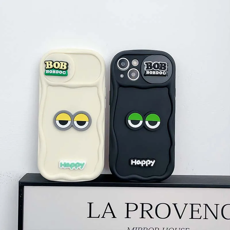 3D Cartoon Eyes Silicon Back Cover for iPhone 14 Plus 13 12 Pro Camera Lens Protective Case for iPhone 11 12 13 14 15 Pro Max_voghion.com