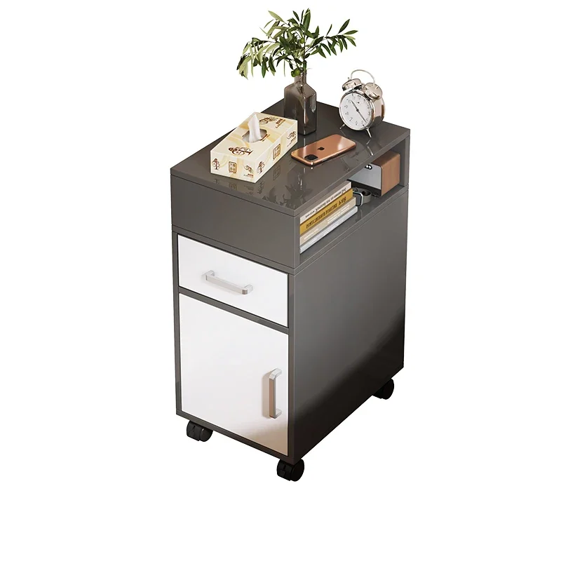 Bedside Table Small Simple Modern Bedside Small Cabinet Very Narrow Storage Cabinet Rack for Rental Room