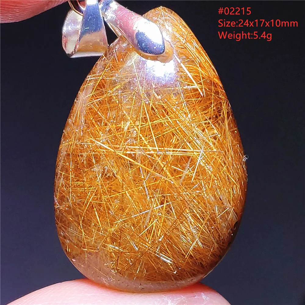 Natural Copper Rutilated Quartz Water Drop Pendant Brazil Jewelry Crystal Wealthy Rare Gold Rutilated Necklace Beads pendant necklace