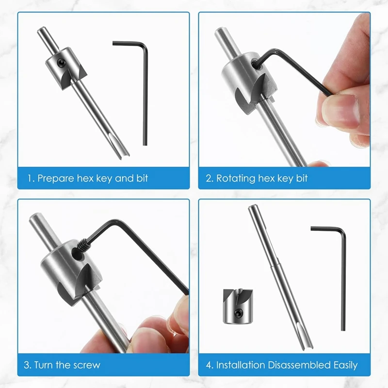8Pcs Barrel Trimmer Kit High Speed Steel Pen Mill Trimmer With 3/4Inch Cutting Head Woodworking Tool
