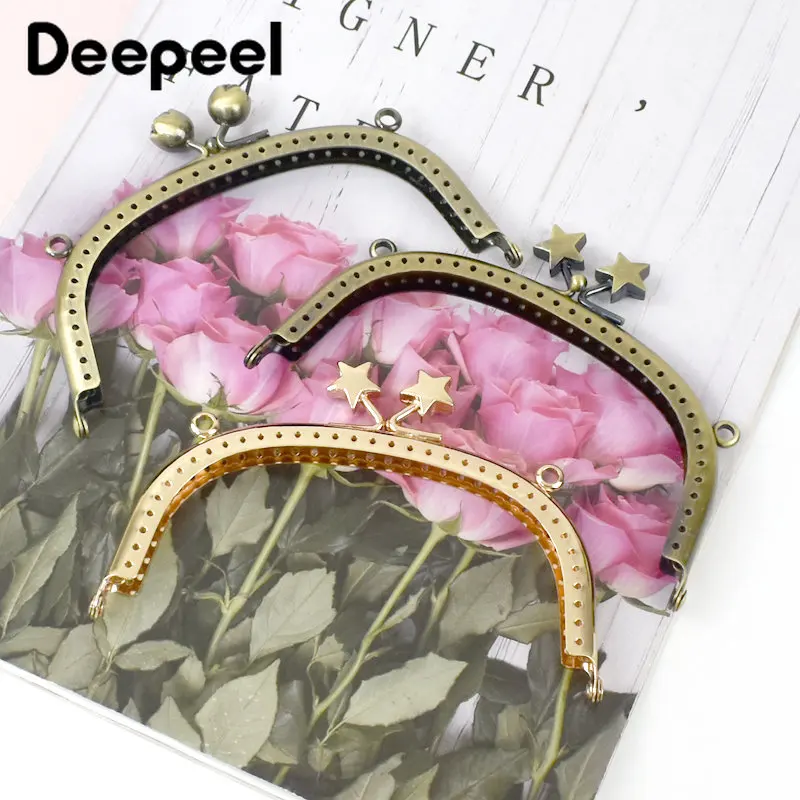 2/5Pcs Deepeel 12.5cm Star Flower Purse Frame Kiss Clasp Bags Handle DIY Handmade Handles Sewing Wallet Hardware Bag Accessories
