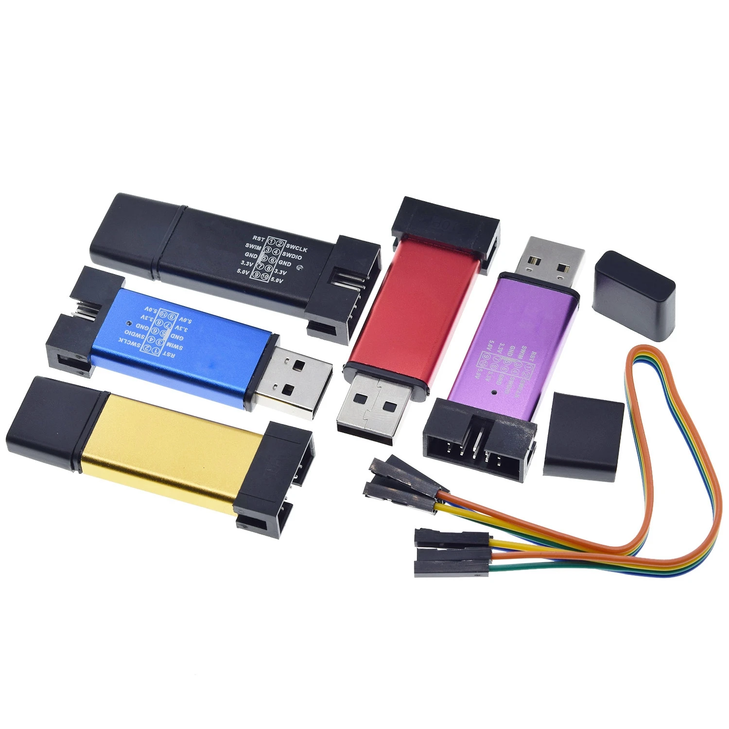 1 Pz Stm Downloader St-Link V2 Bruciatore Stm32 Stm8 Programmatore 3.3V 5V Lavoro Universale Perfetto E Spedizione Gratuita