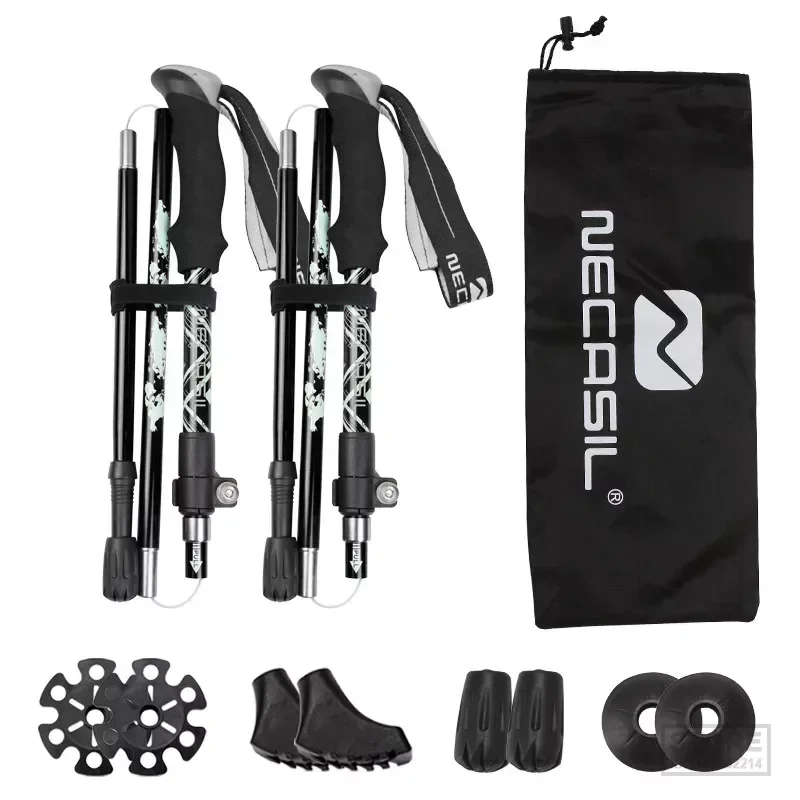 

2pcs Trekking Poles Folding Hiking Stick Collapsible Hiking Poles Trekking Stick Walking Poles Nordic Walking Sticks