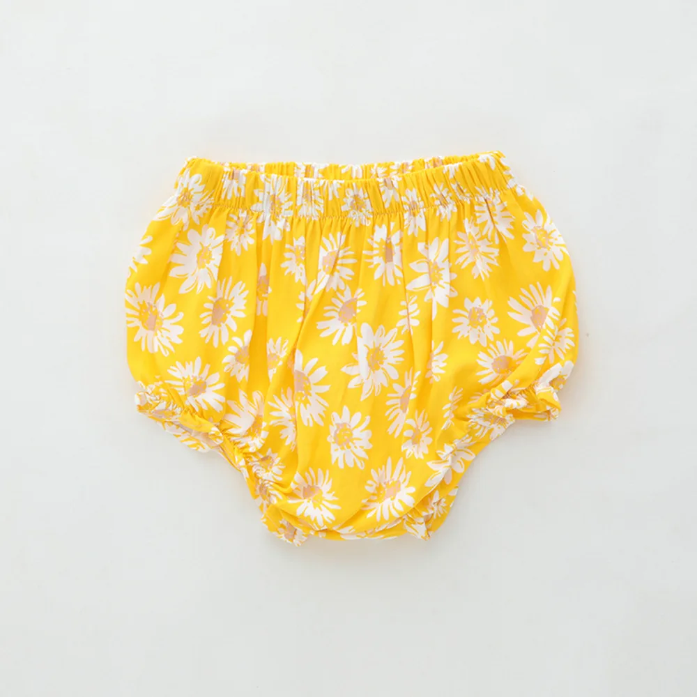 Newborn Girls Pure Color Vest Summer Home Clothes Simple Sleeveless Tops Inside For Baby Printed Short Pants Fashion Cute 2pcs