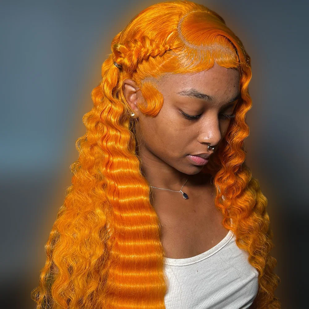 

13X6 Transparent Lace Frontal Wigs Yellow 13X4 Lace Front Wig 250 Density 613 Colored Human Hair Wigs For Women