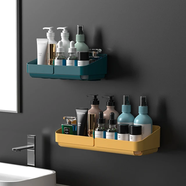 Wall Mounted Bathroom Shelf Floating Shelf Shower Shampoo Hanging Holder  Rack Punch-free Self-adhesive Wall Storage Organizer - Storage Shelves &  Racks - AliExpress