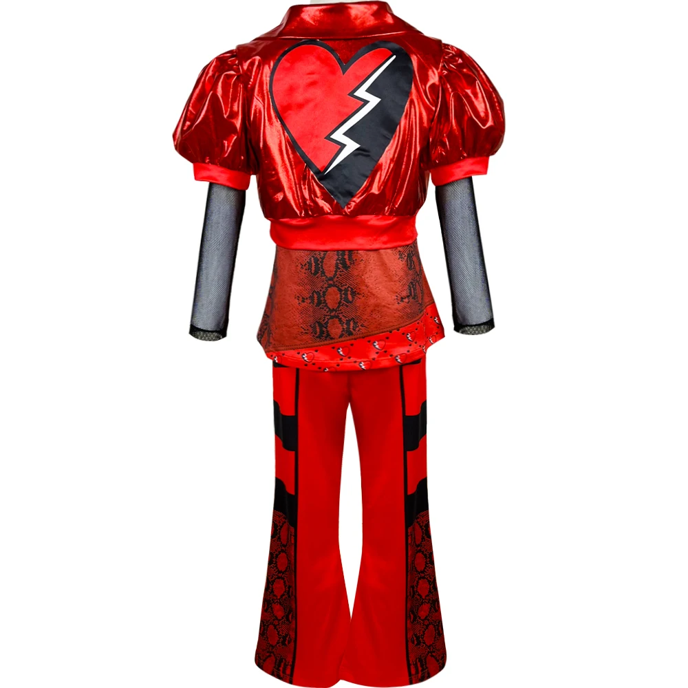 Girl Halloween role-playing clothing 4-12 year old children girl makeup dance red movie same dress set wig 2025